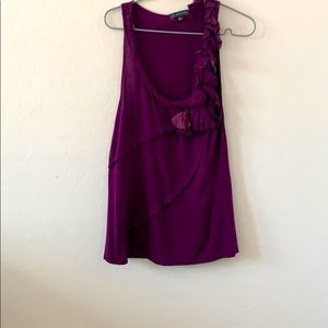 Anthropologie Plum Floral Tank